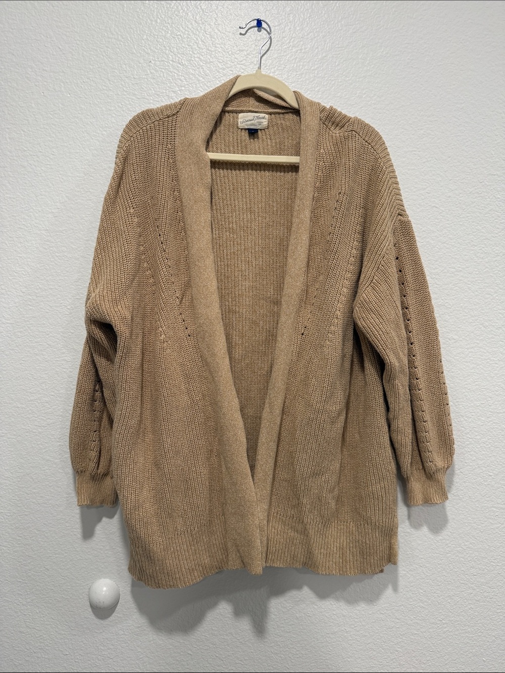 Universal Thread Tan Open-Front Knit Cardigan